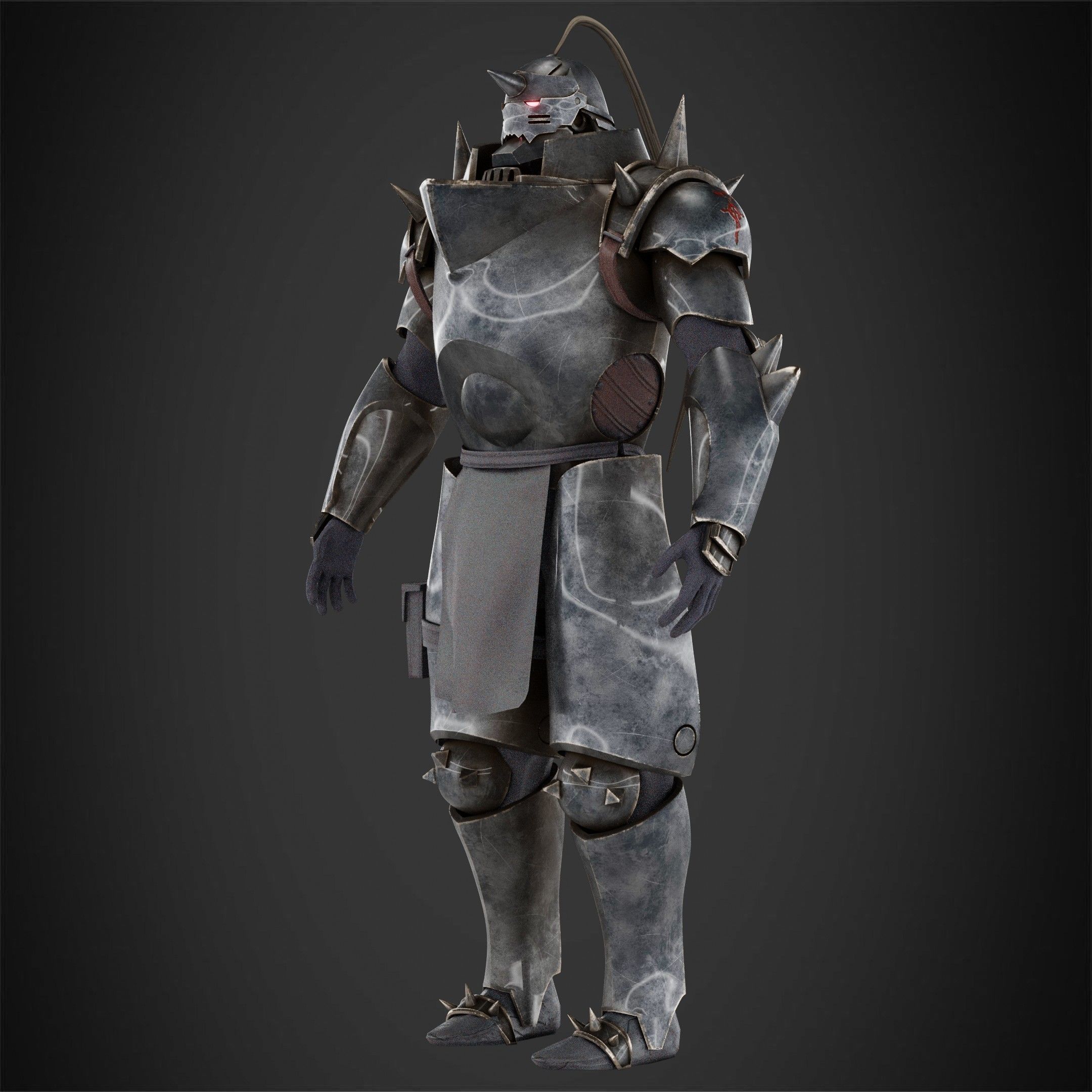Fullmetal Alchemist Alphonse Elric Full Armor for Cosplay 3D Model Collection_7