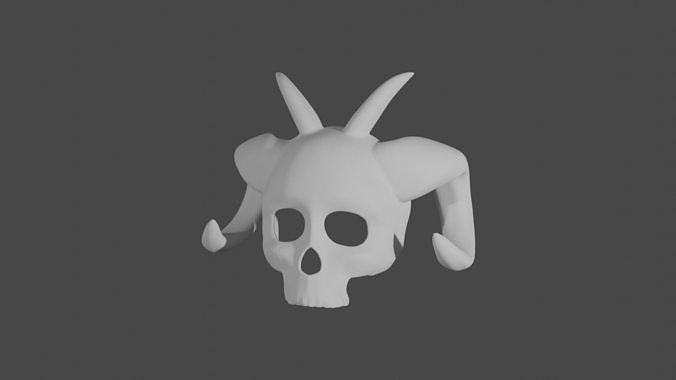 Skull mask with horns 3D model