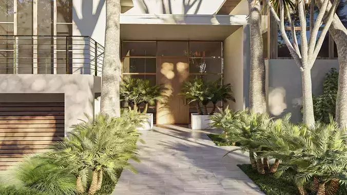 3D Exterior Scene 3D model design garden and landscape 