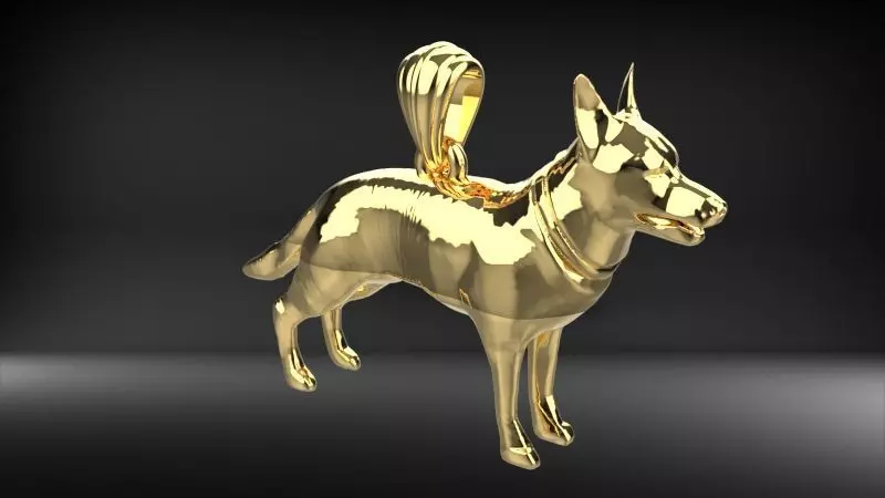 German Shepherd Necklace Charm Pendant ANIMAL Jewelry 3D print model