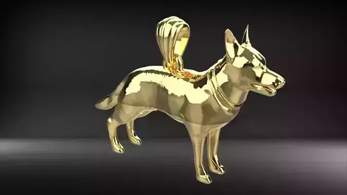 German Shepherd Necklace Charm Pendant ANIMAL Jewelry 3D print model