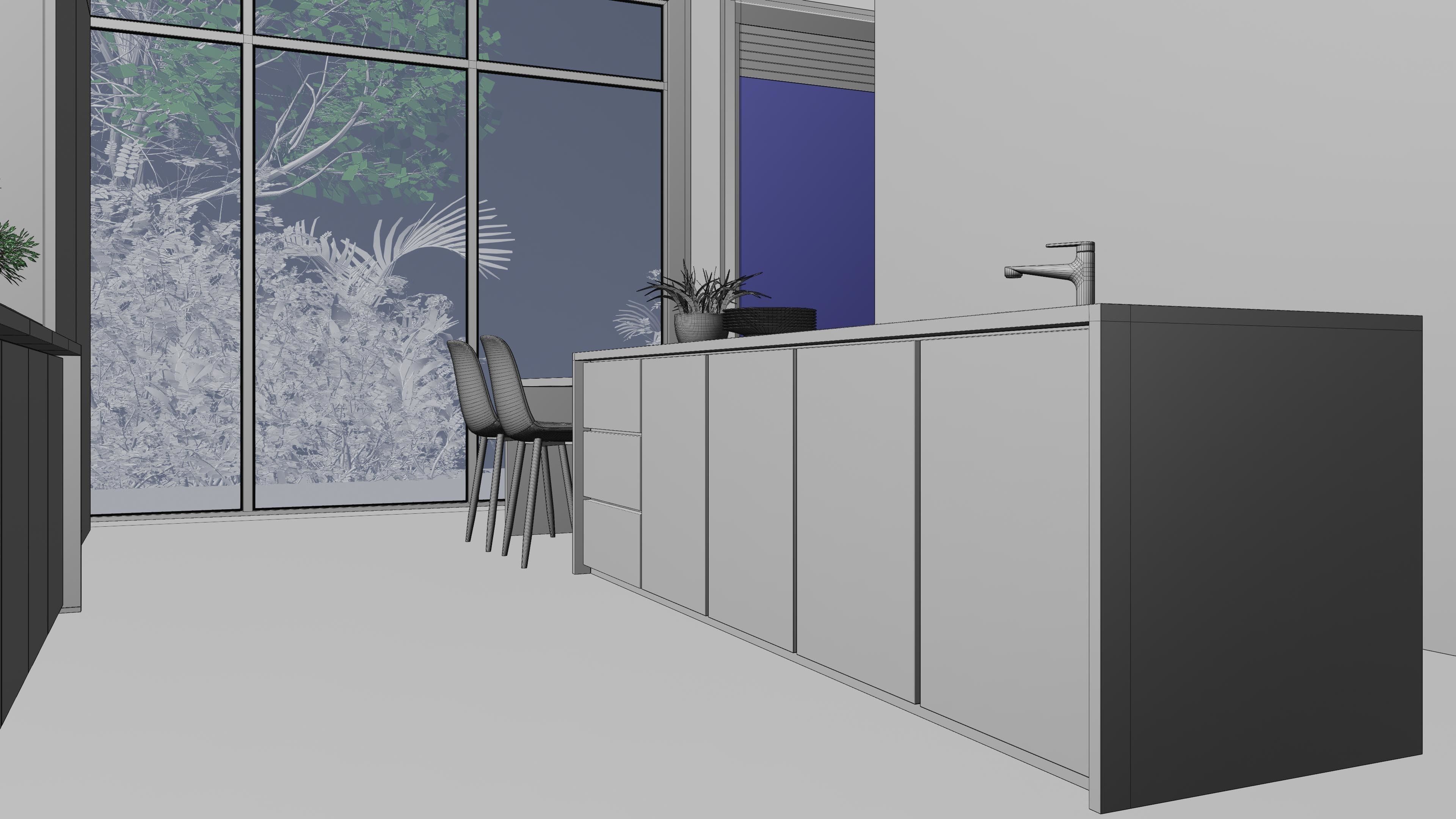 MODERN KITCHEN INTERIOR SCENE 3D model_11