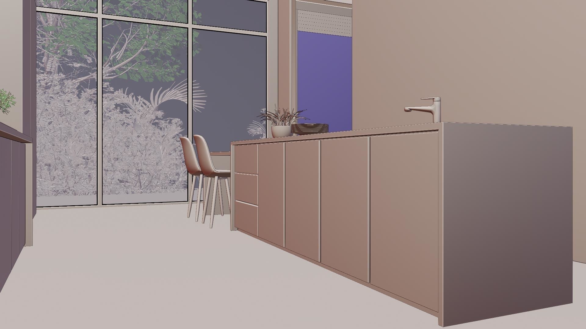 MODERN KITCHEN INTERIOR SCENE 3D model_7