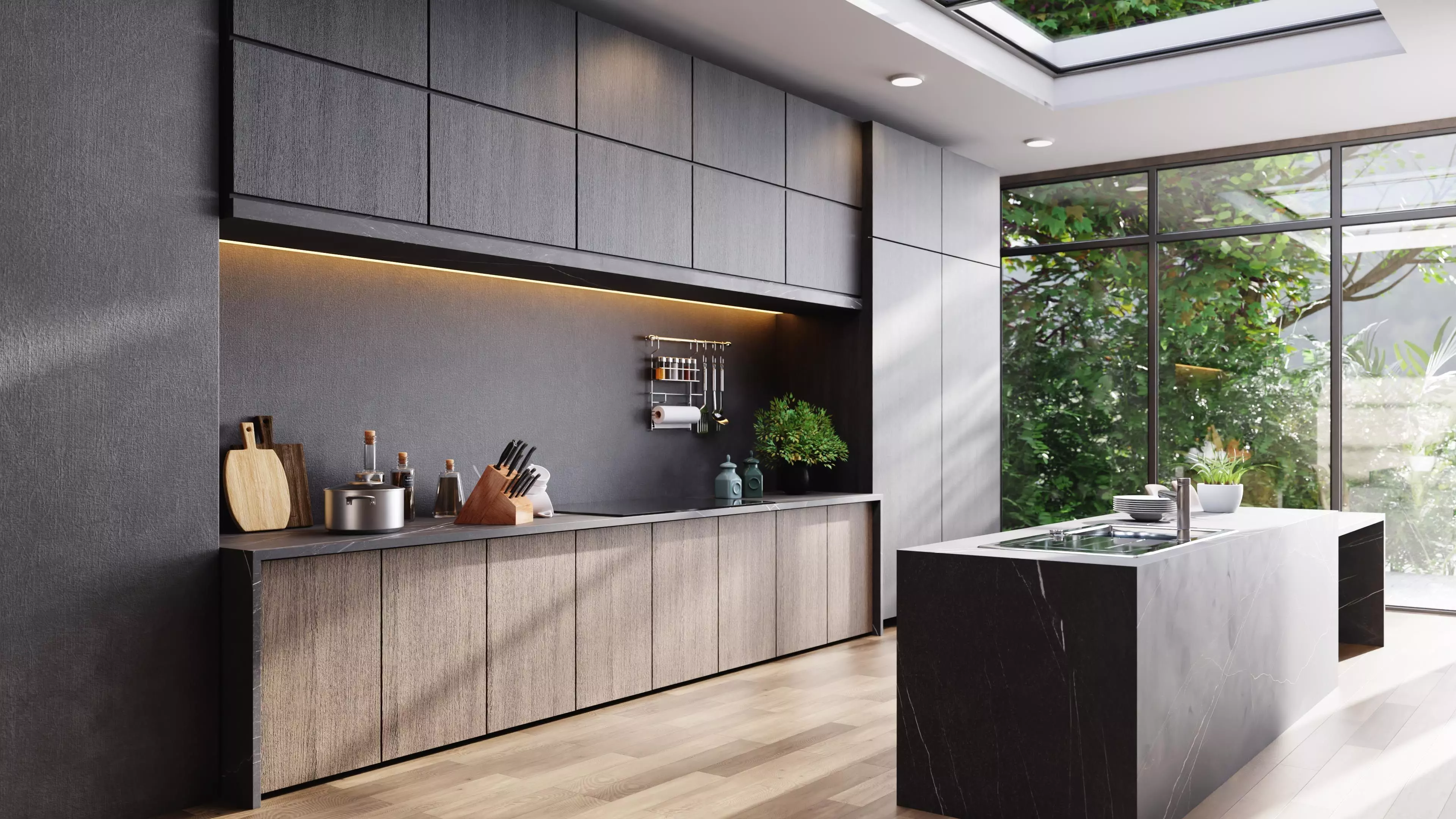 MODERN KITCHEN INTERIOR SCENE 3D model_0