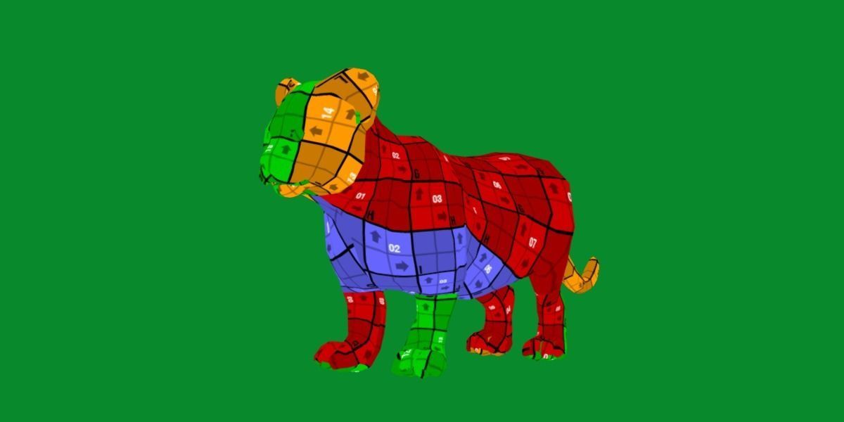 Young Lion Cub Low-poly 3D model_13