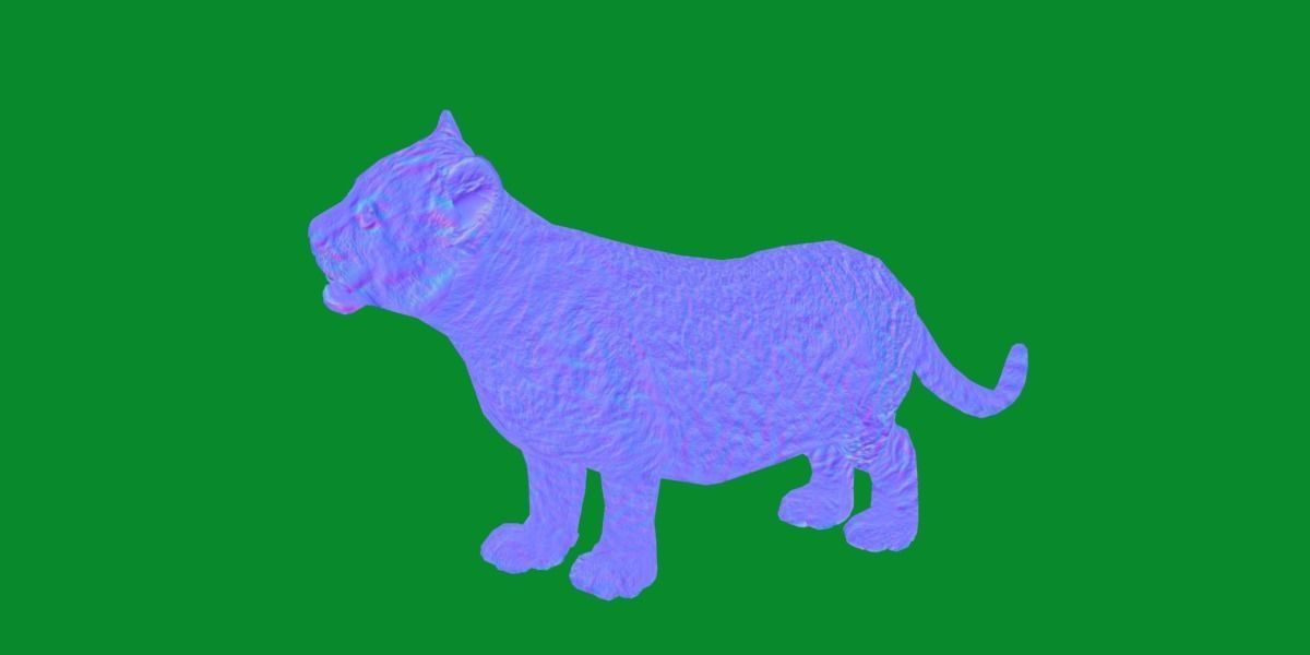 Young Lion Cub Low-poly 3D model_26