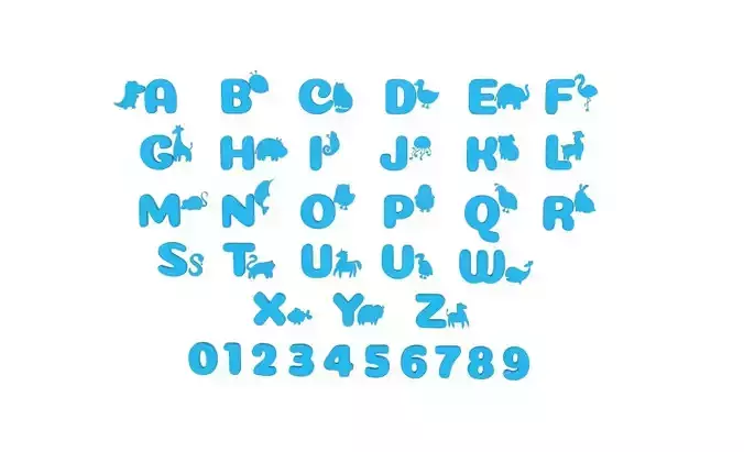 Cartoon Animal Alphabet v009
