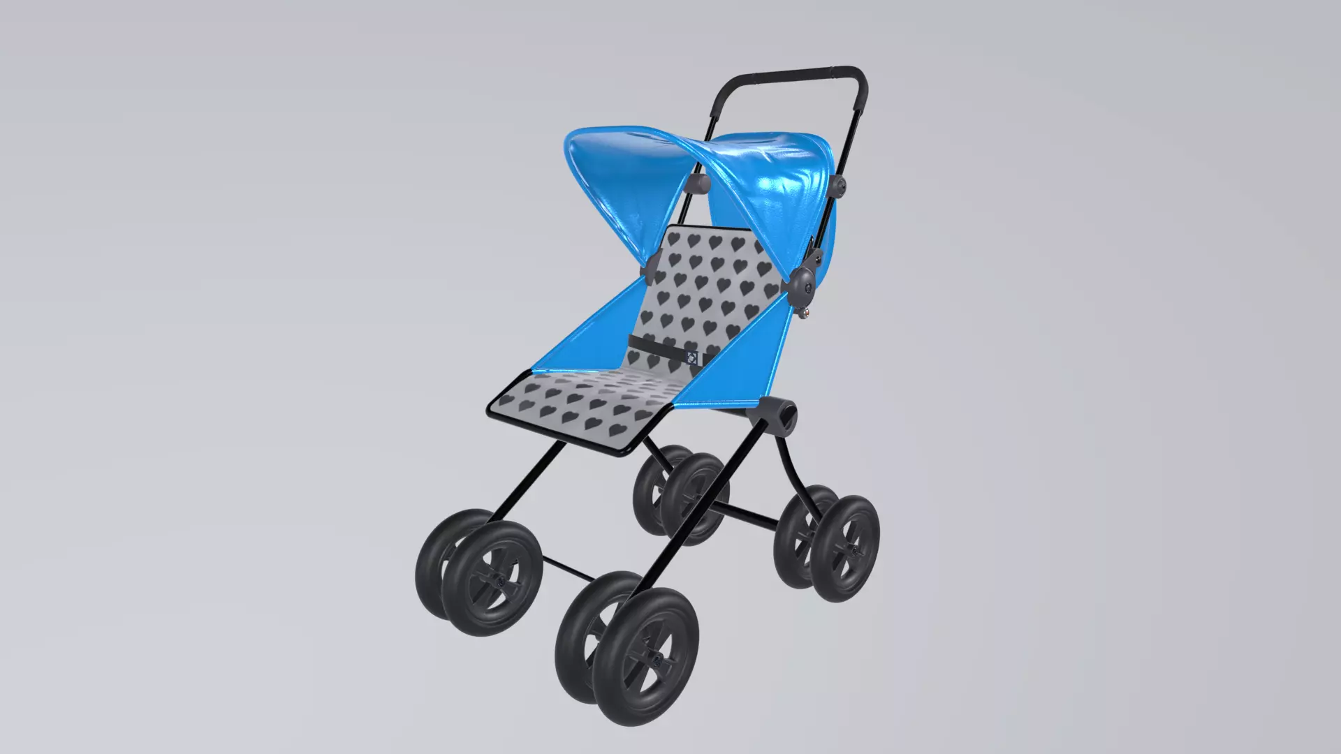 Doll Stroller 3D model Low-poly 3D model_0