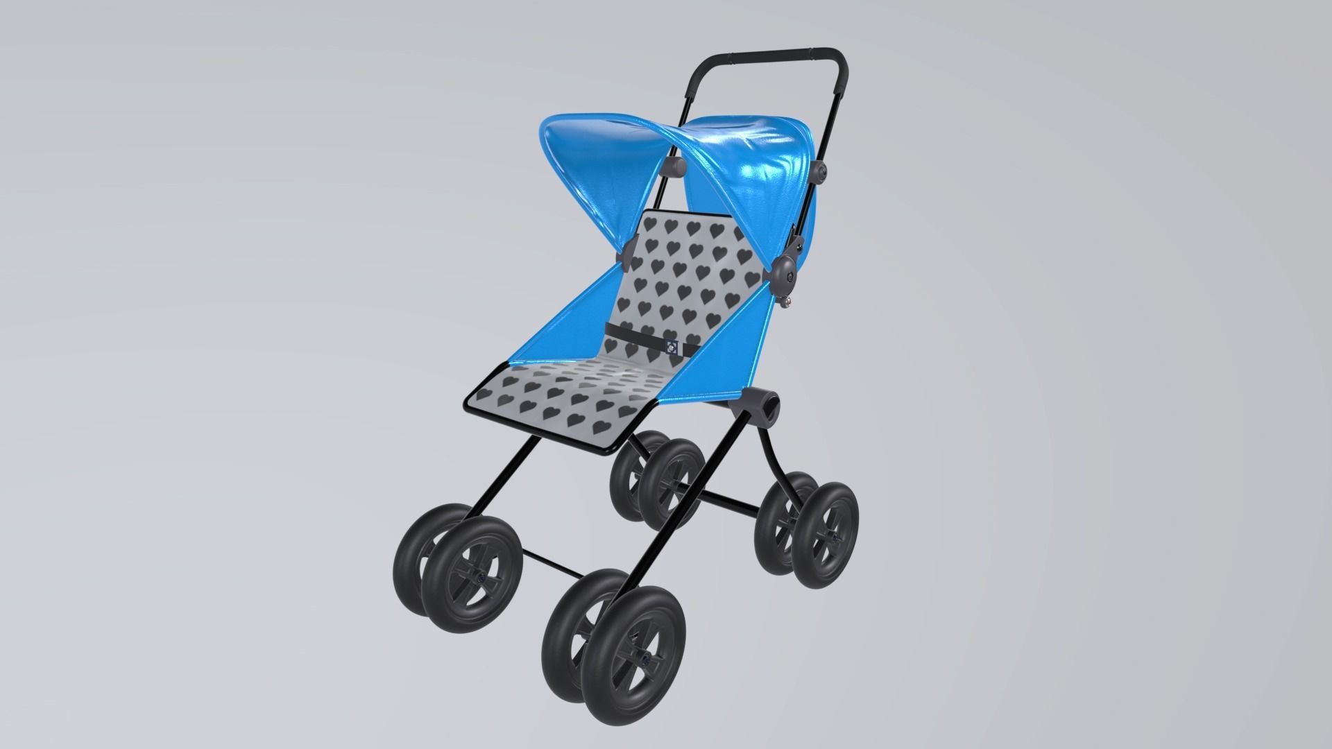 Doll Stroller 3D model Low-poly 3D model_8