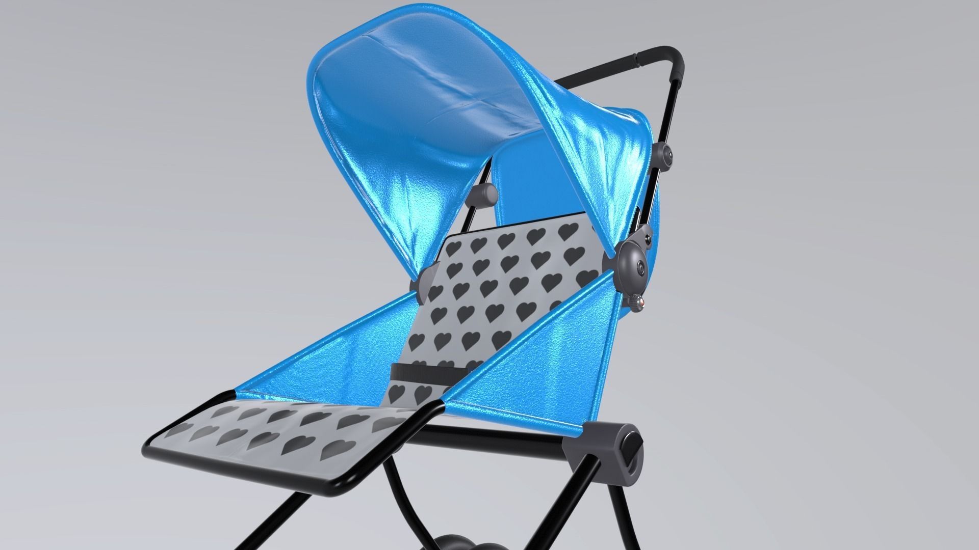 Doll Stroller 3D model Low-poly 3D model_3