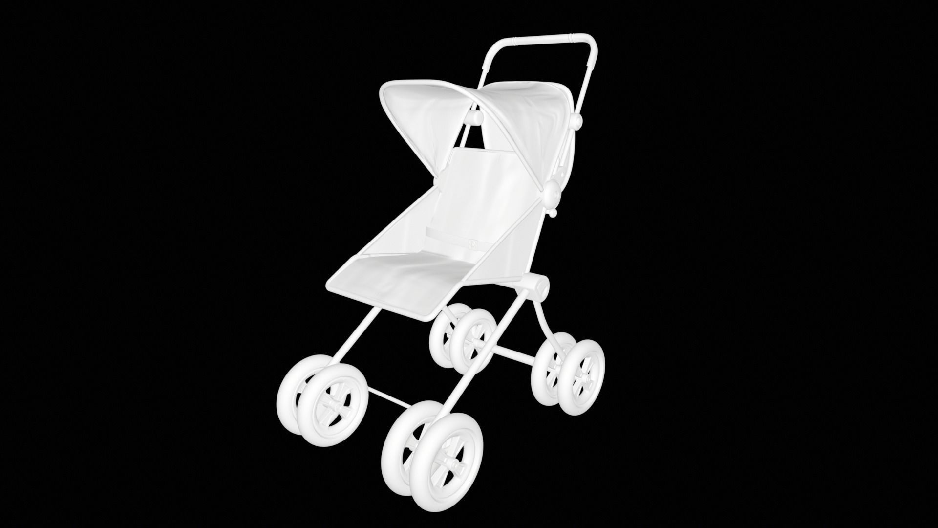 Doll Stroller 3D model Low-poly 3D model_11