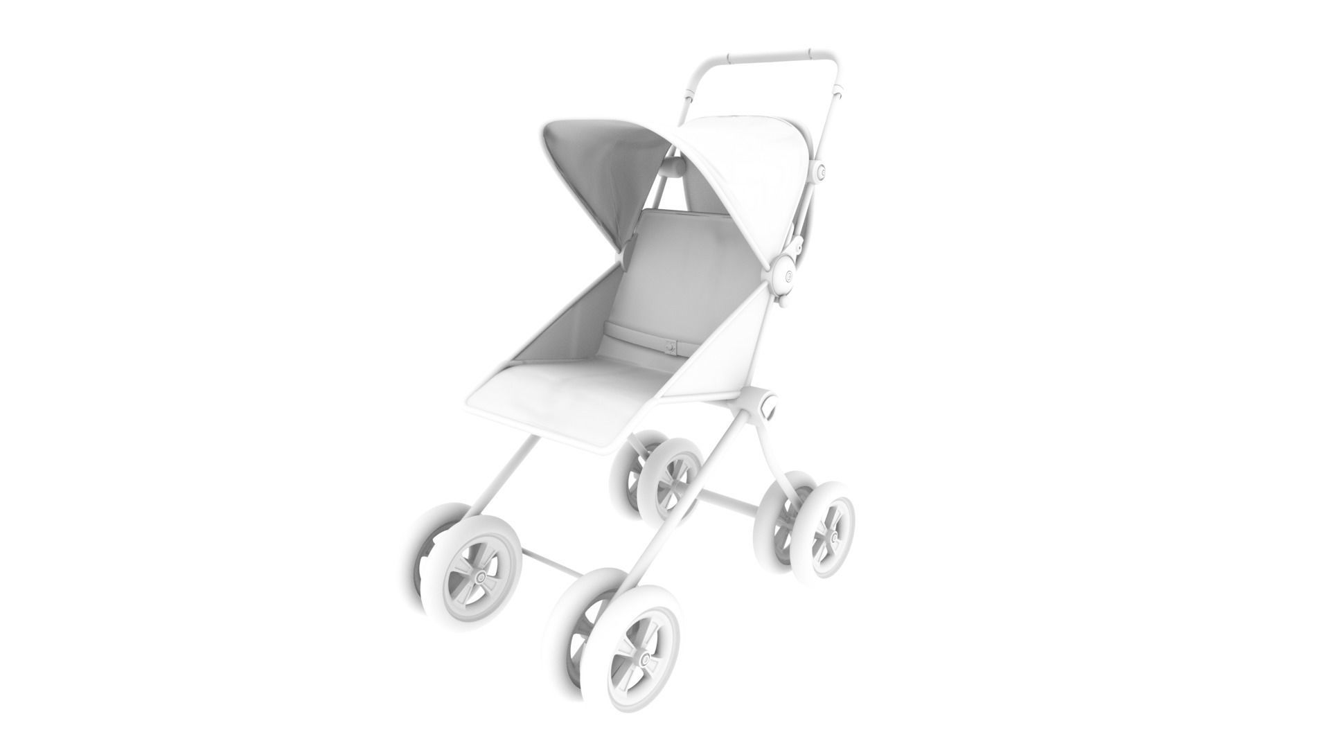 Doll Stroller 3D model Low-poly 3D model_9