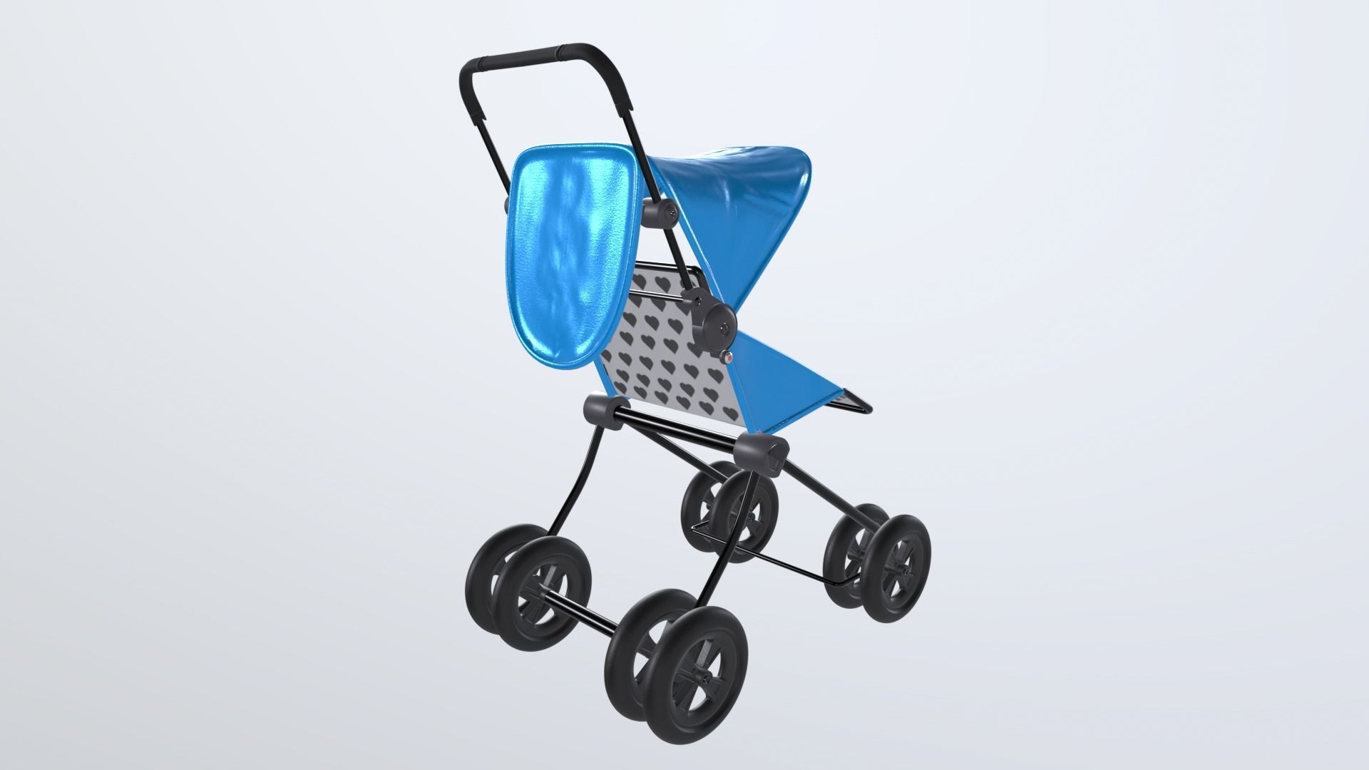 Doll Stroller 3D model Low-poly 3D model_2
