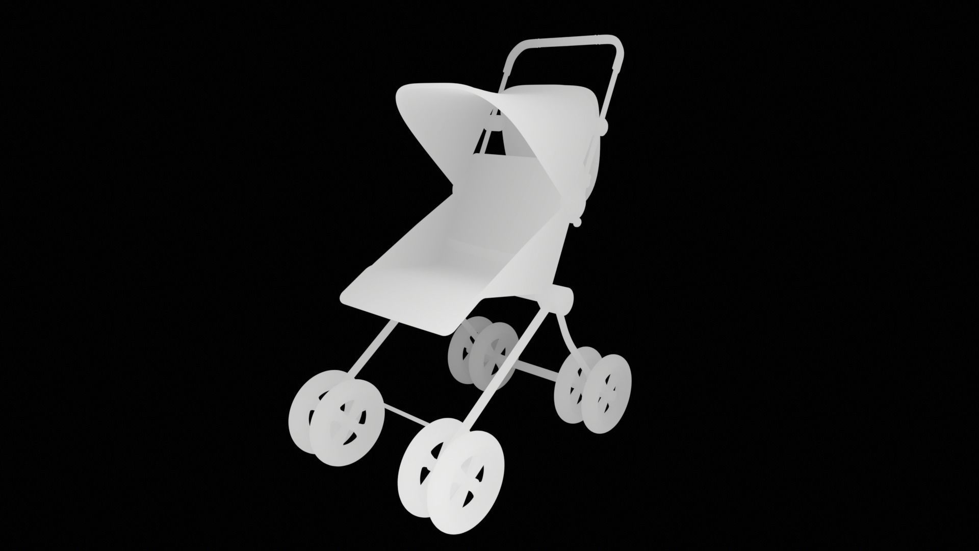 Doll Stroller 3D model Low-poly 3D model_10