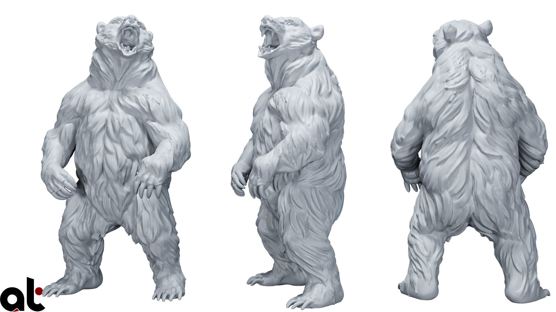 bear animal 3D print model_3