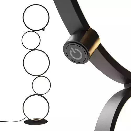 modern ring tall floor lamp Low-poly 3D model