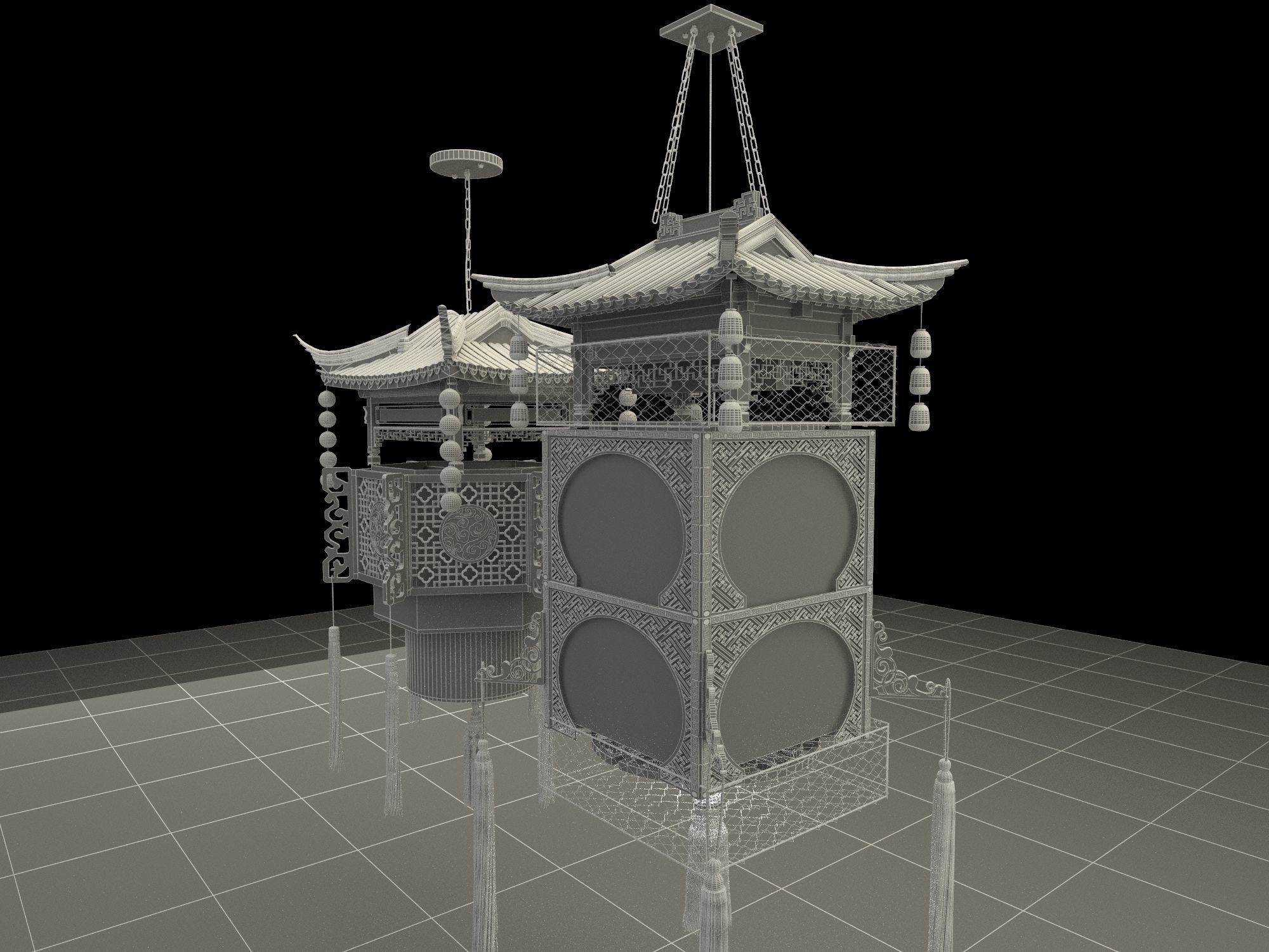 Chinese royal palace lantern 3D model_6