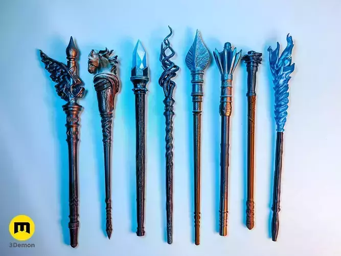 Beauxbatons Academy of Magic wands 3D print model