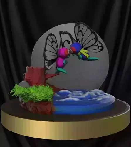 BUTTEFREE LOVE DIORAMA  GIFT 3D print model