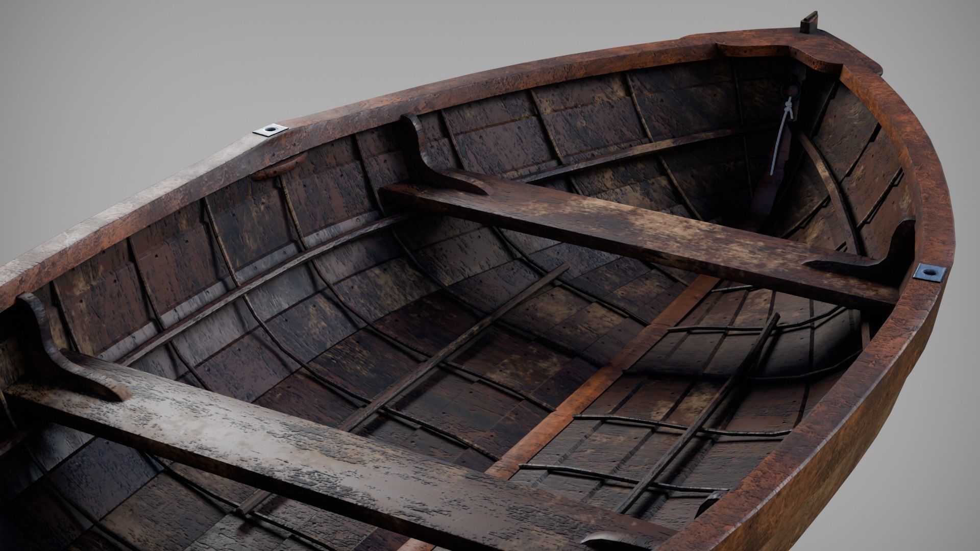 Old wooden boat 3D model_5