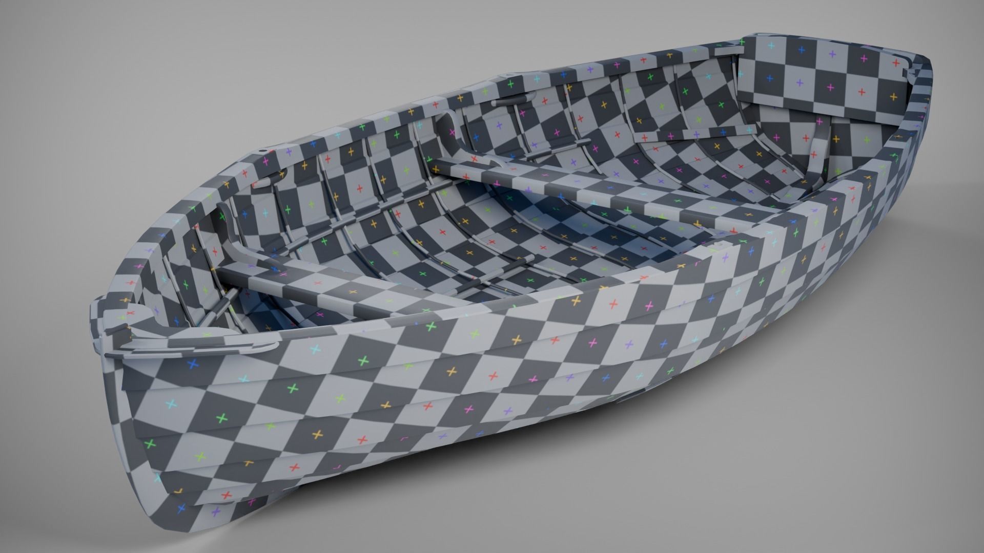 Old wooden boat 3D model_1