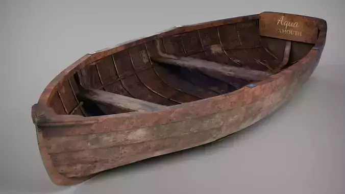 Old wooden boat 3D model