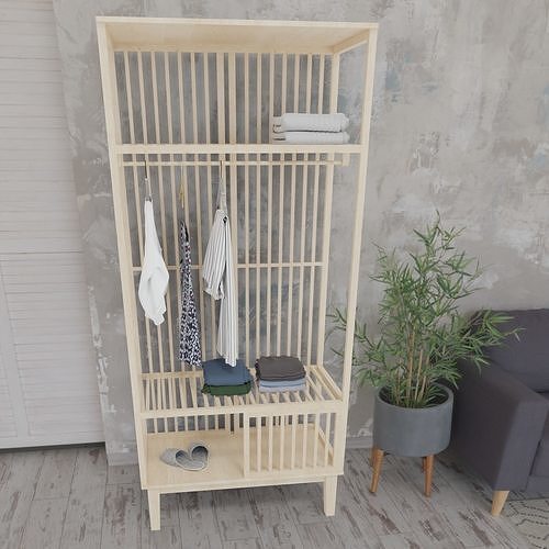 Clothes Hanger SKLUM Bambu albin Free 3D model