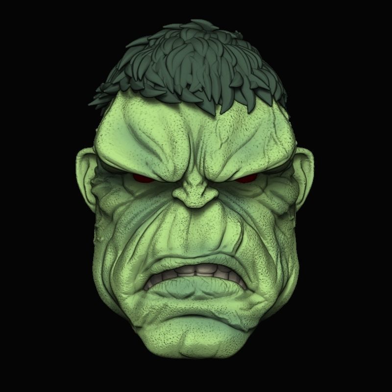 IMMORTAL HULK HEAD 1 12 ANGRY FACE 3D print model_1
