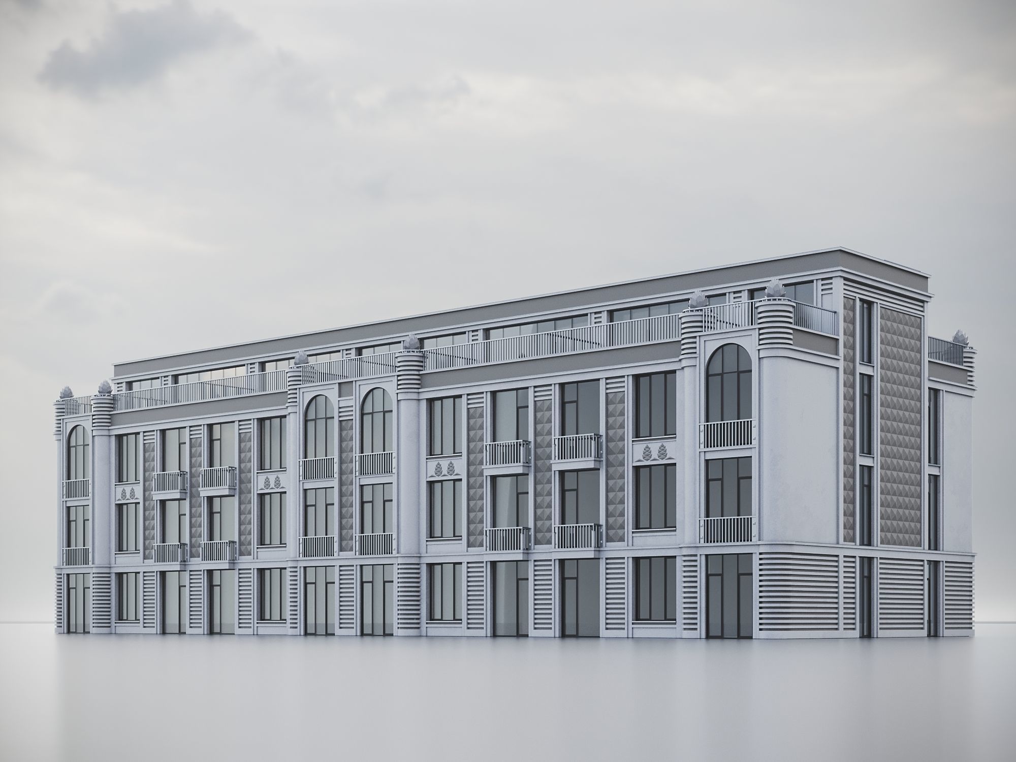 Residential Building 019 3D model_1