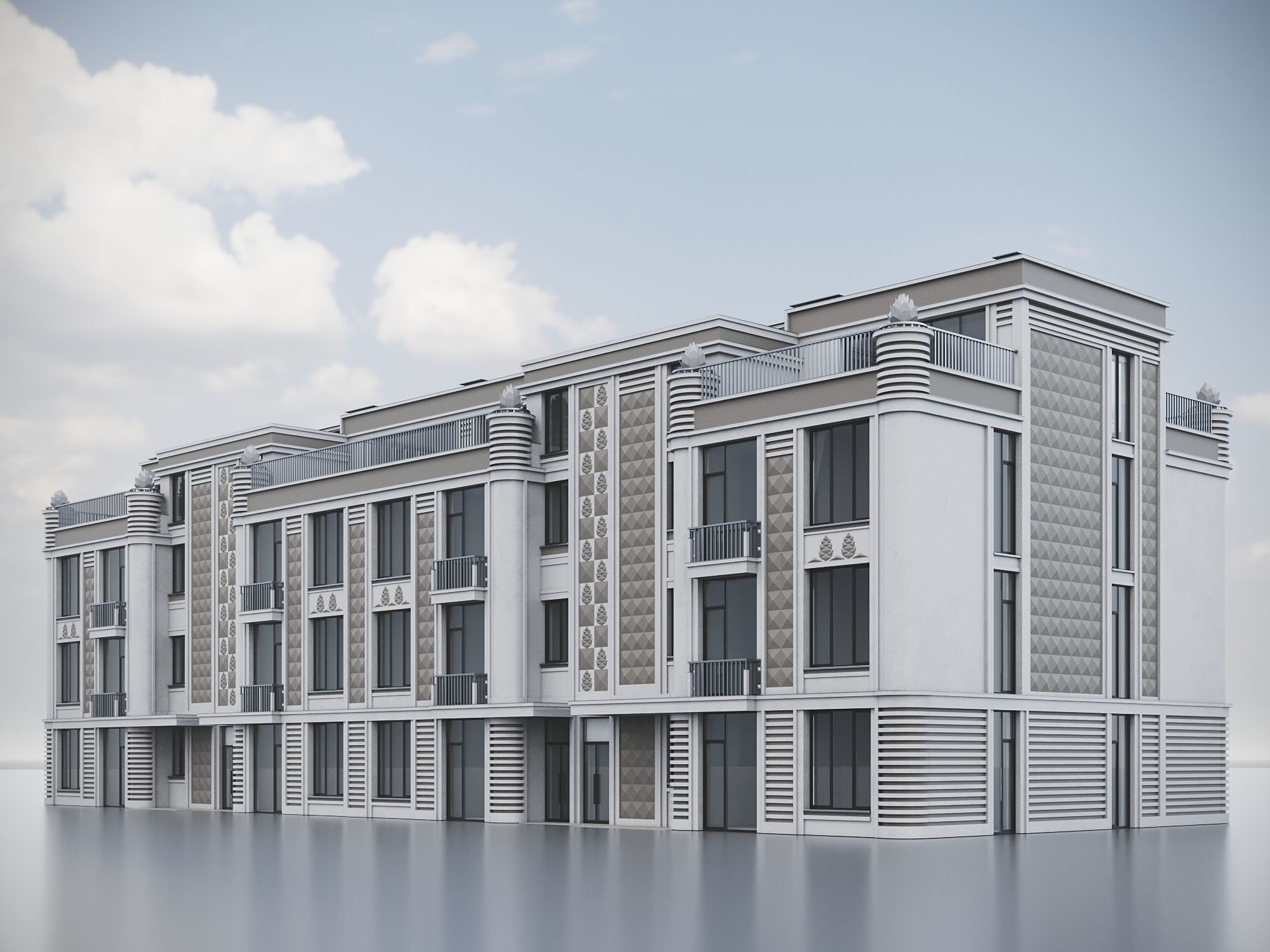 Residential Building 019 3D model_4