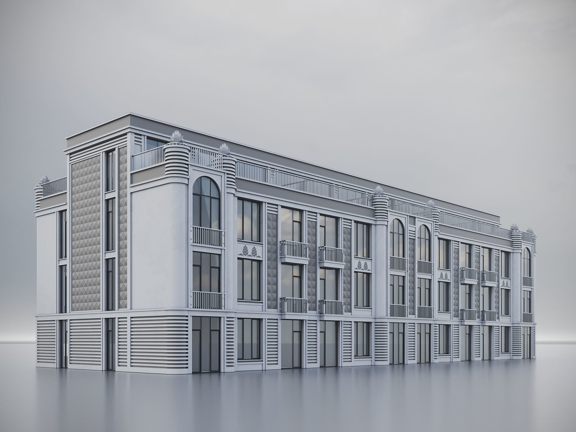 Residential Building 019 3D model_6