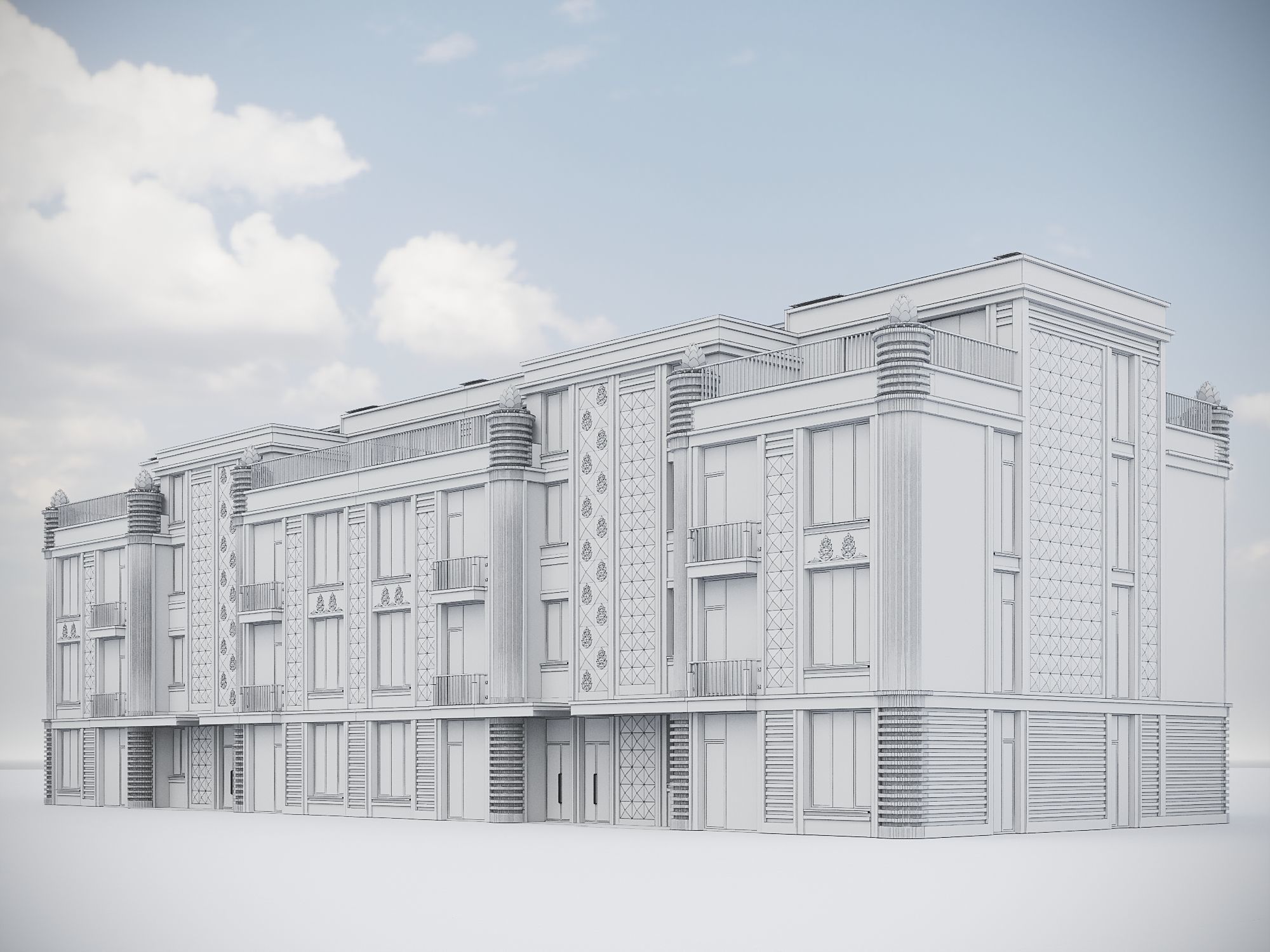 Residential Building 019 3D model_12