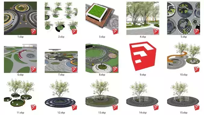 120 of urban furnitures and park elements2