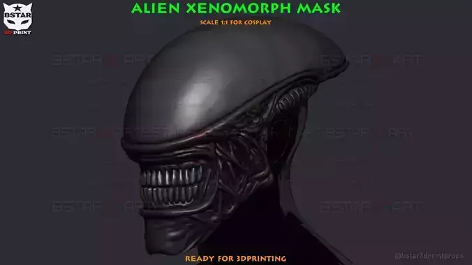 Alien Xenomorph Mask Cosplay 3D print model