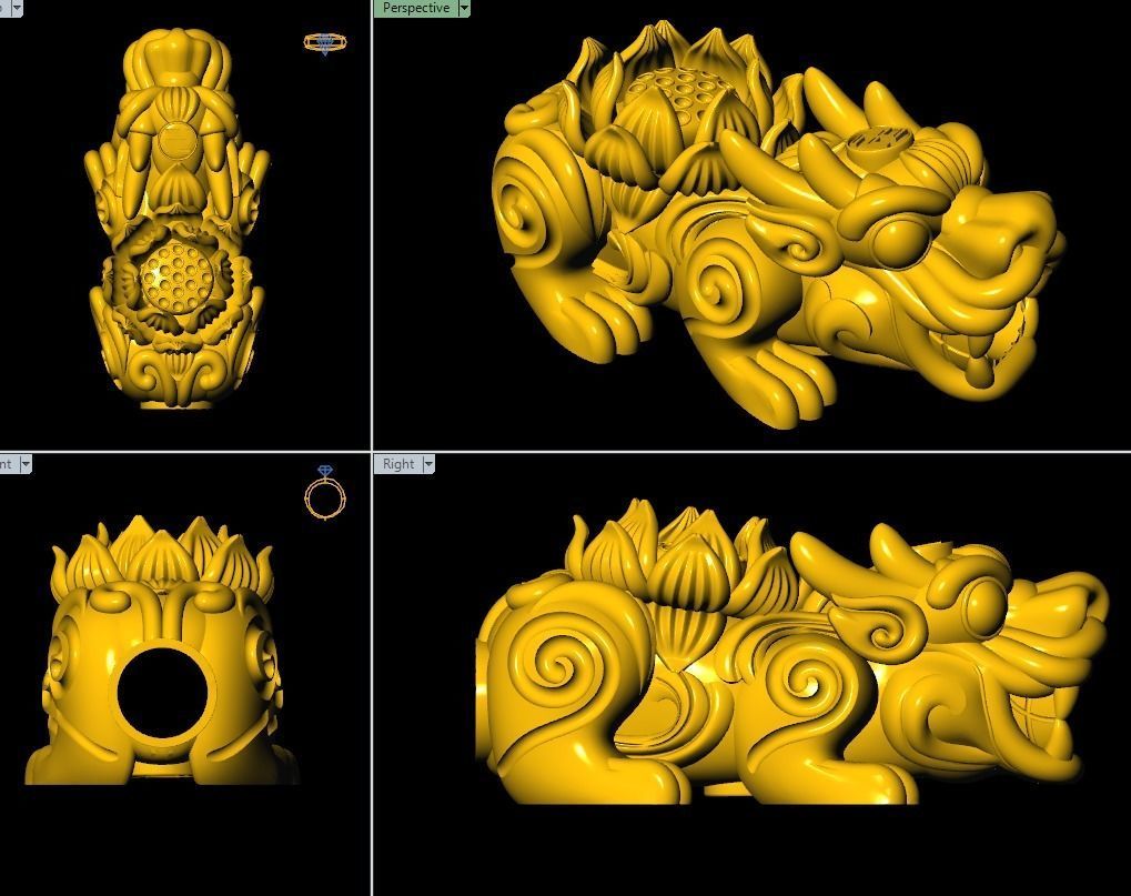 Pixiu Face Bracelet-Unicorn bracelet T06 3D print model_3