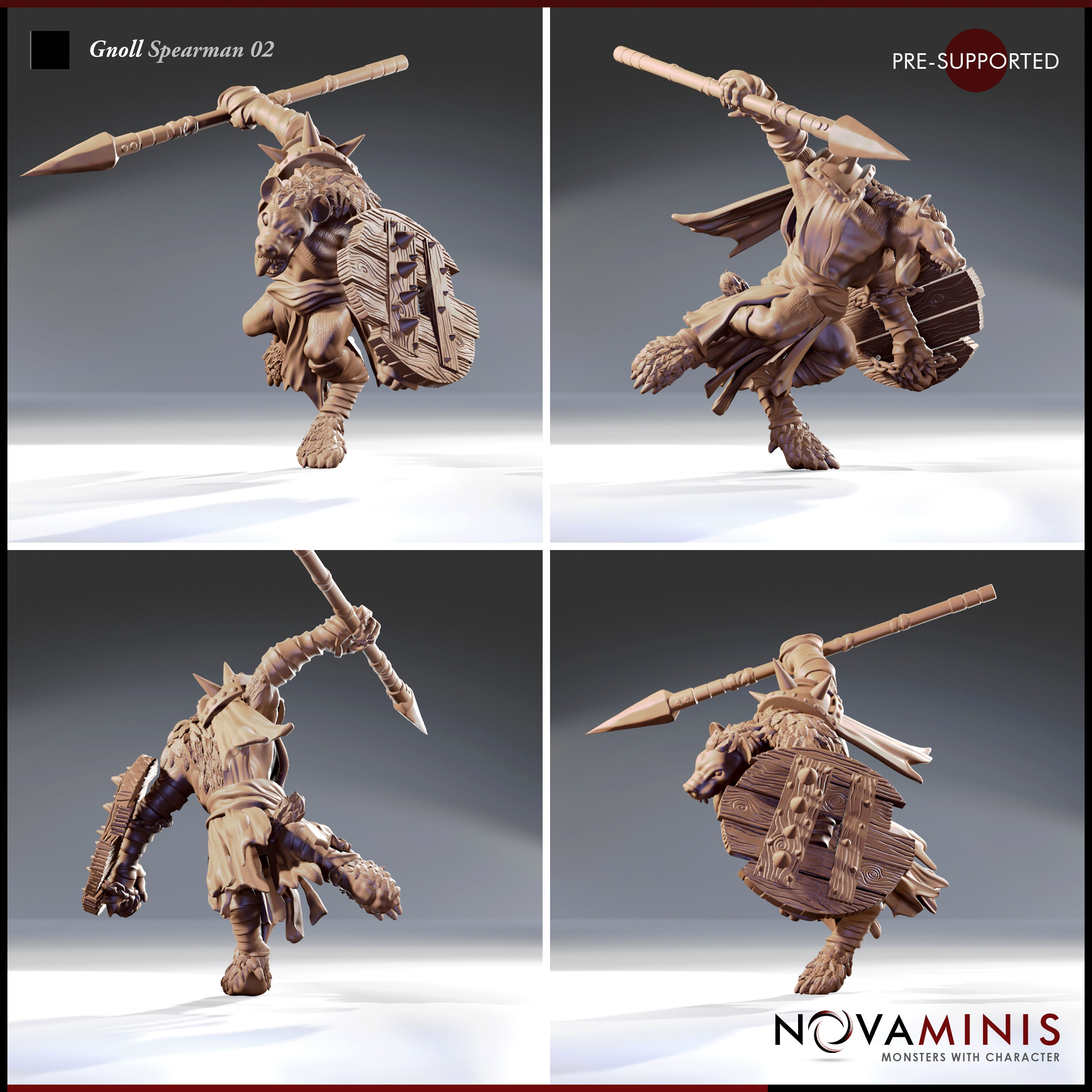 Gnoll Spearman 02 3D print model_2