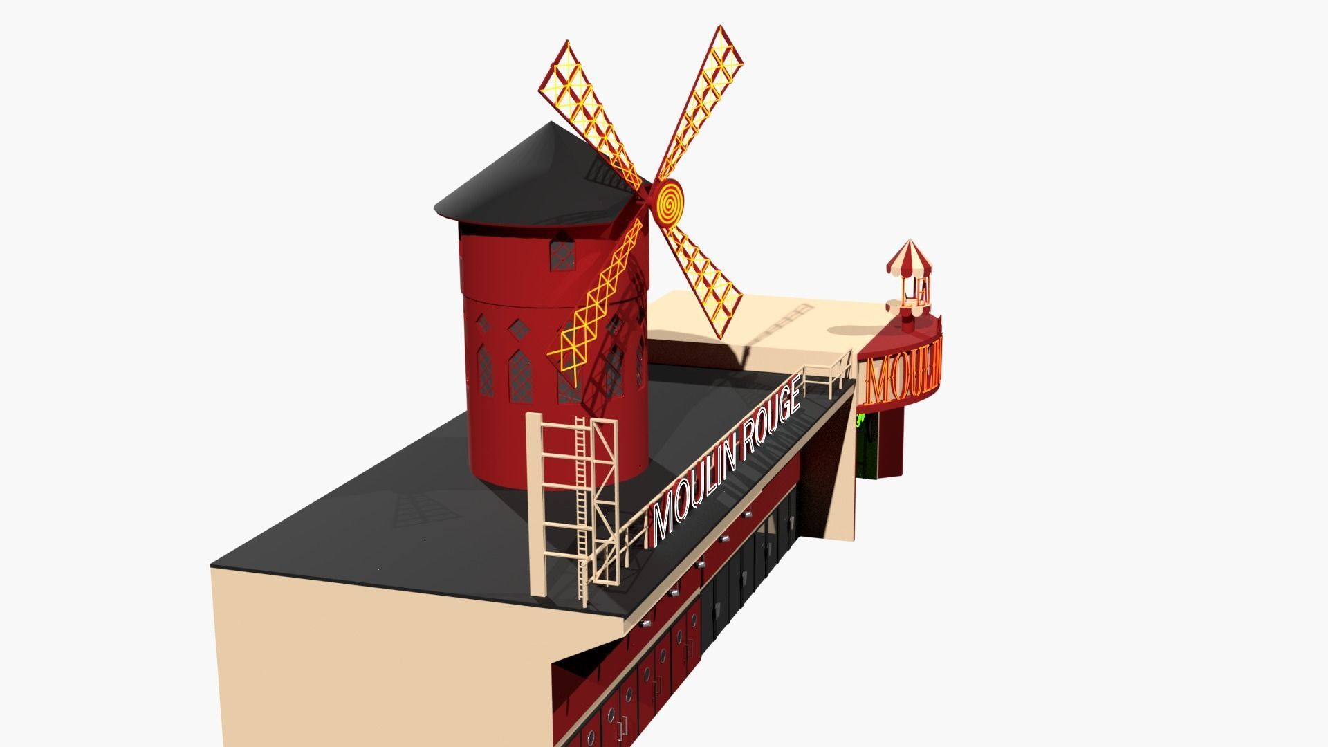 Moulin Rouge Entrance 3D model_7
