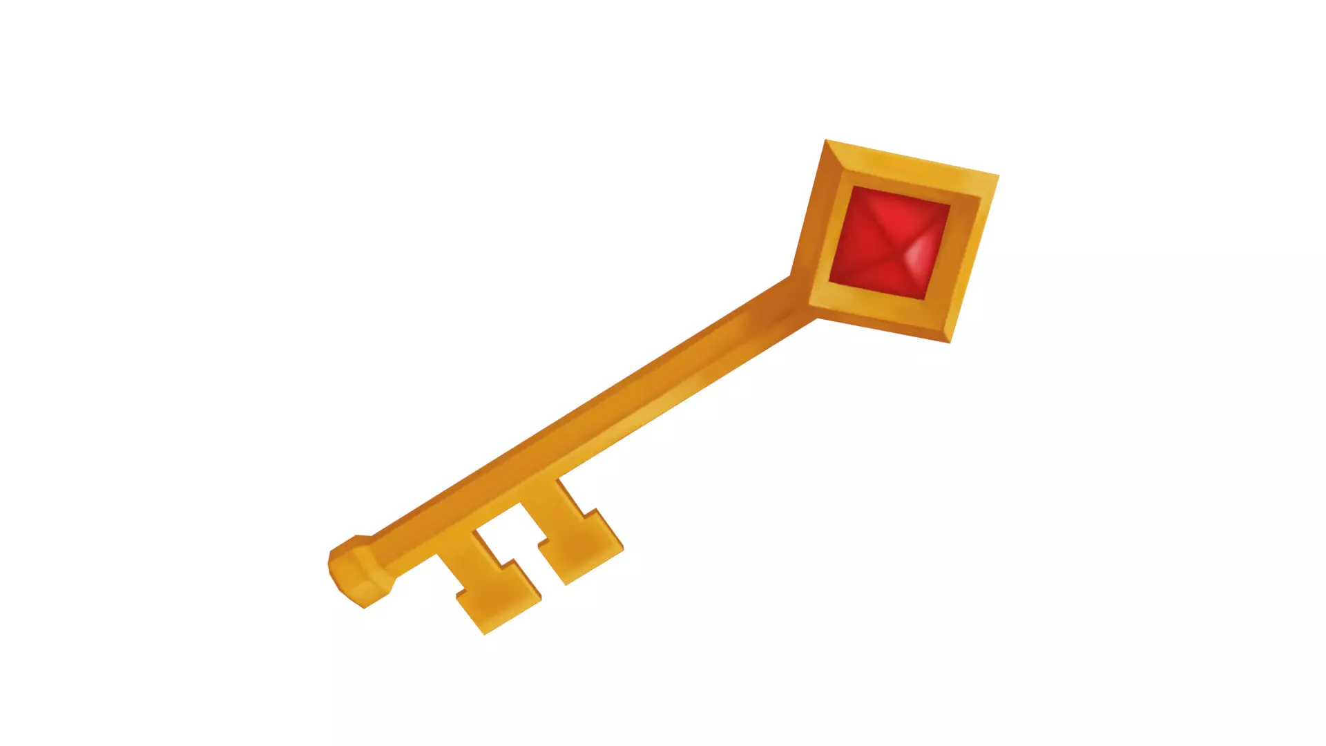 Golden Key - Hand Painted Free 3D model