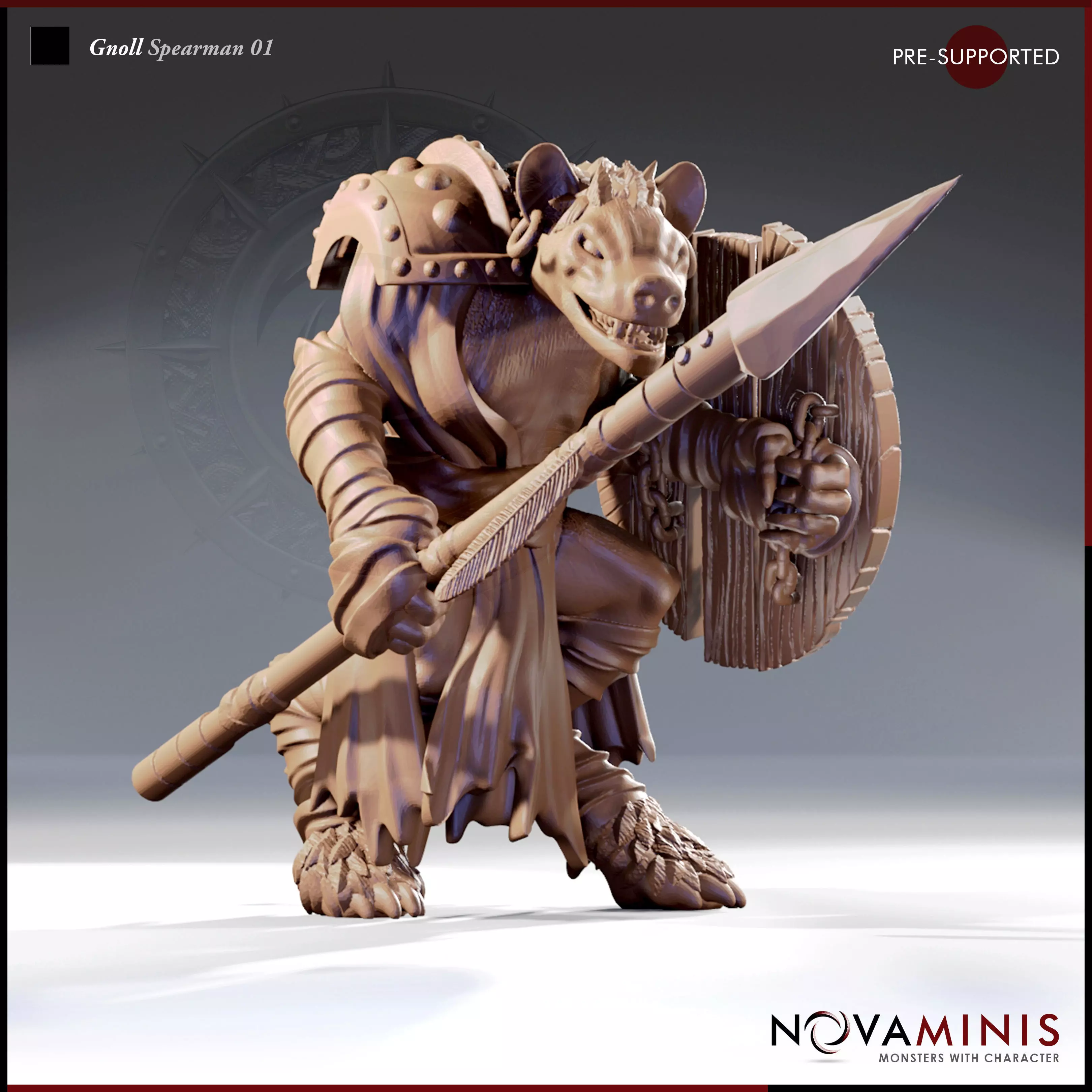 Gnoll Spearman 01 3D print model_0