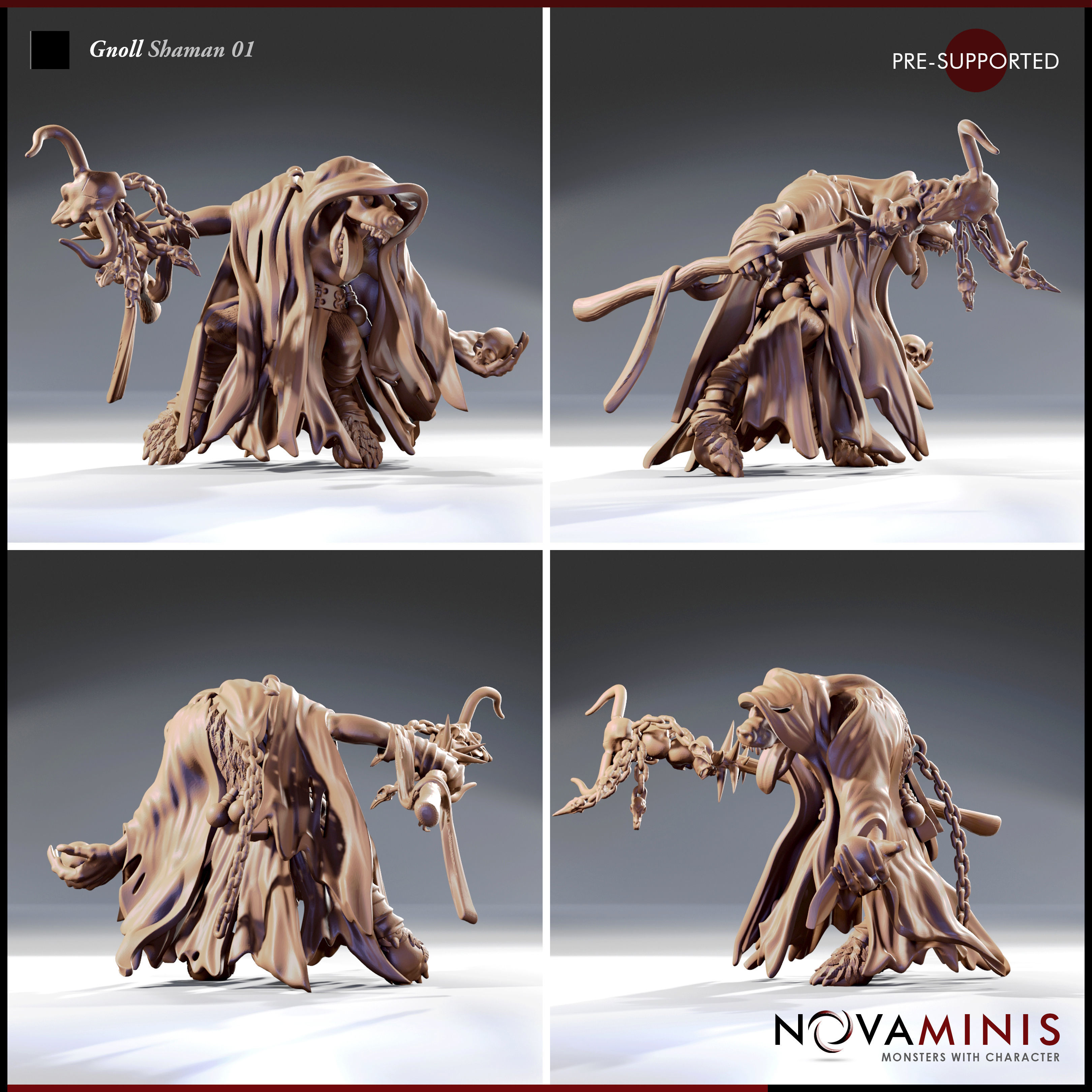 Gnoll Shaman 01 3D print model_2