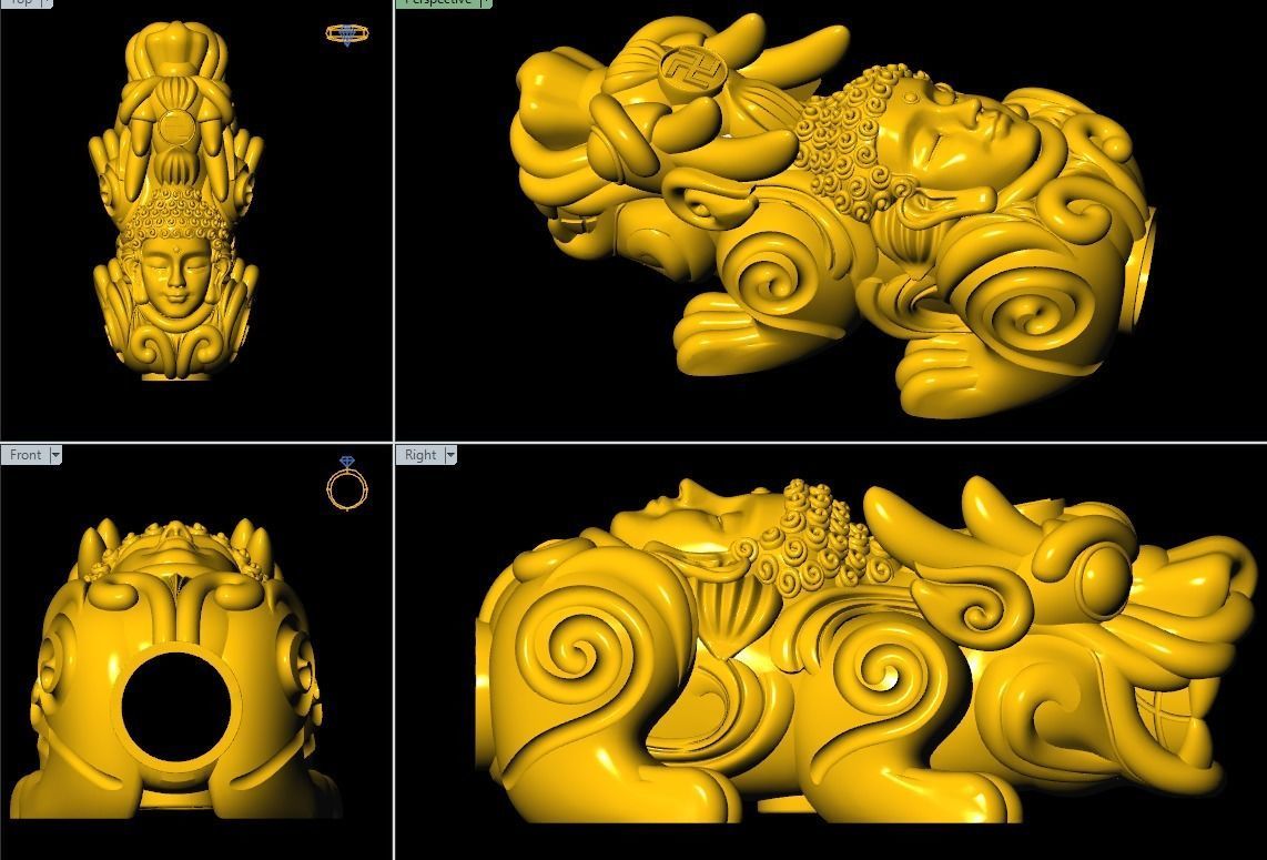 Pixiu Face Bracelet-Unicorn bracelet T07 3D print model_2