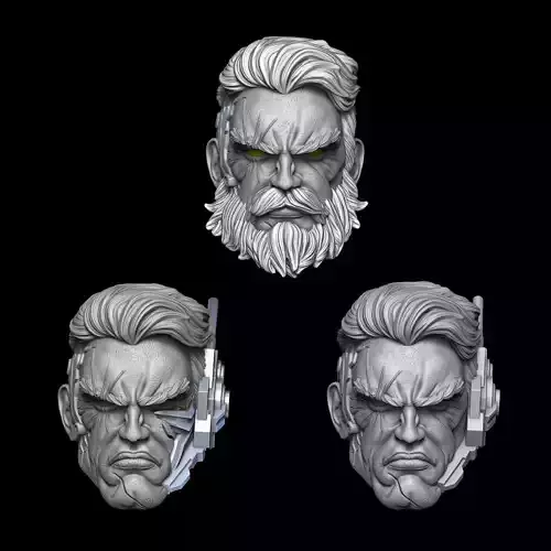 CABLE HEAD 1 12 COMBO 3 HEADS 3D print model