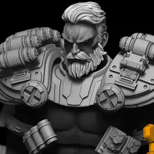 CABLE XMEN KIT WITH ARMOR HEAD AND GUN 3D print model