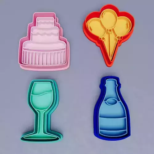 Happy Birthday Cookie Cutters Set X 4