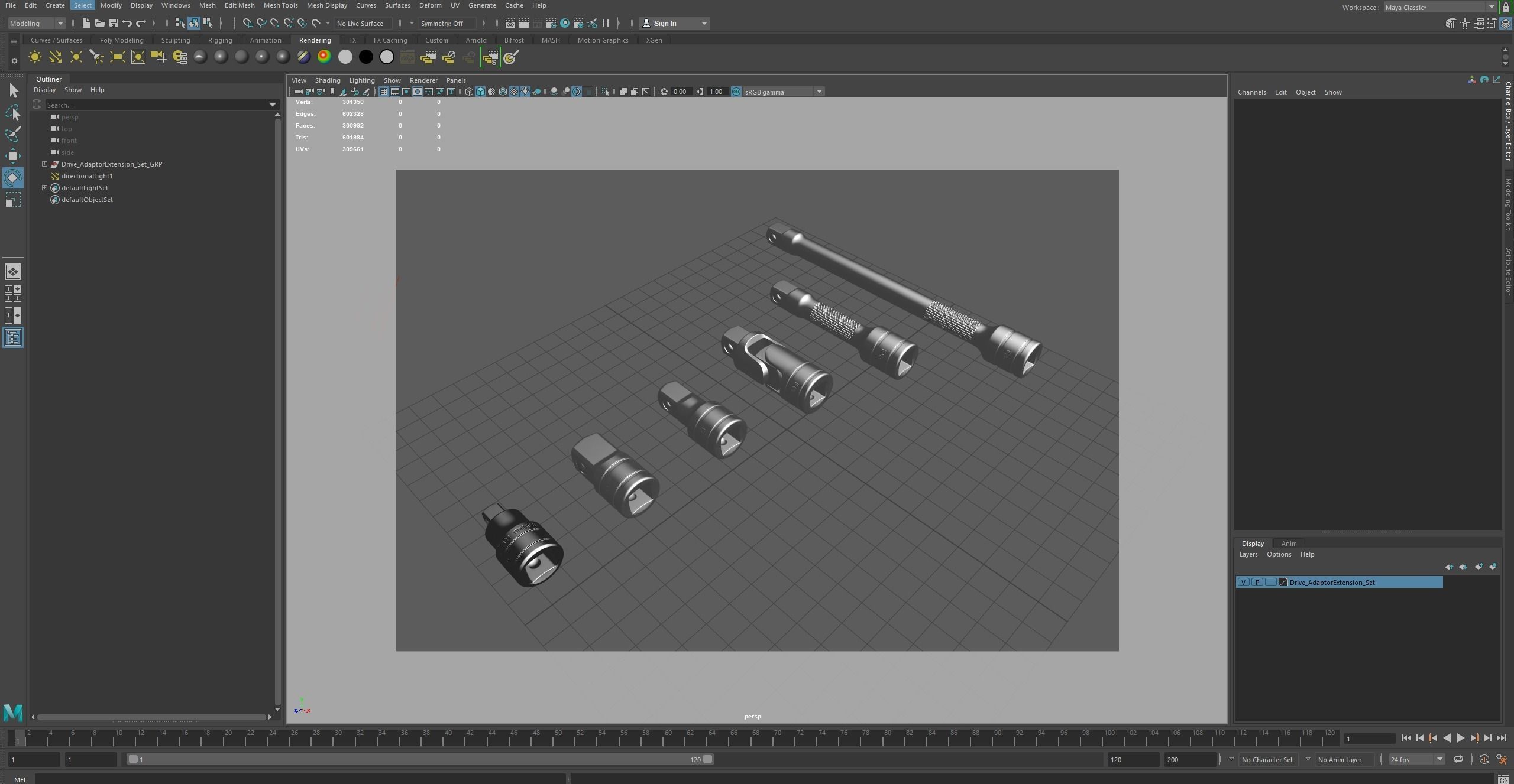 Agggl GFAT1E Drive Adaptor Extension Set Low-poly 3D model_28