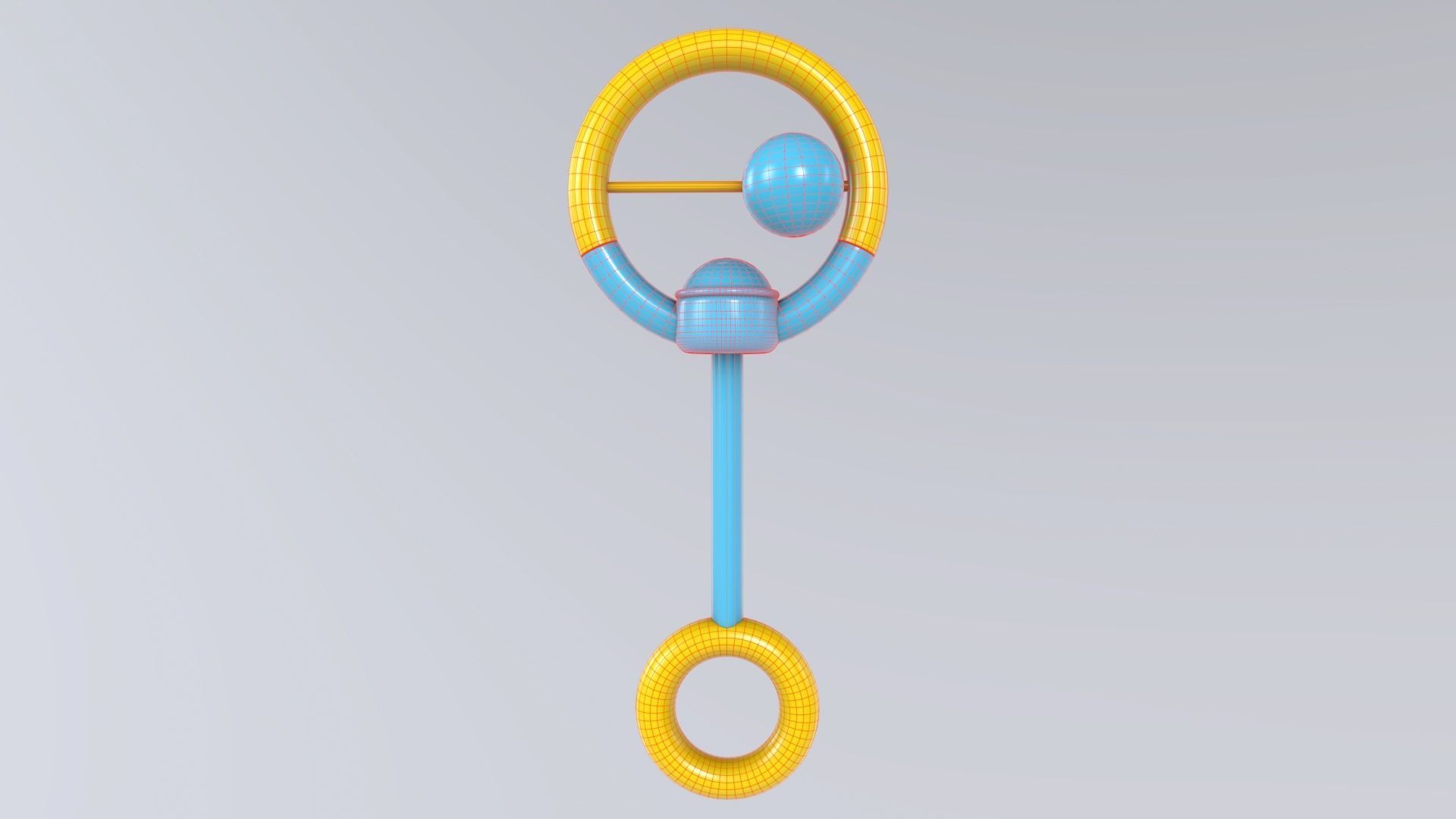 BabyRattle Low-poly 3D model_10