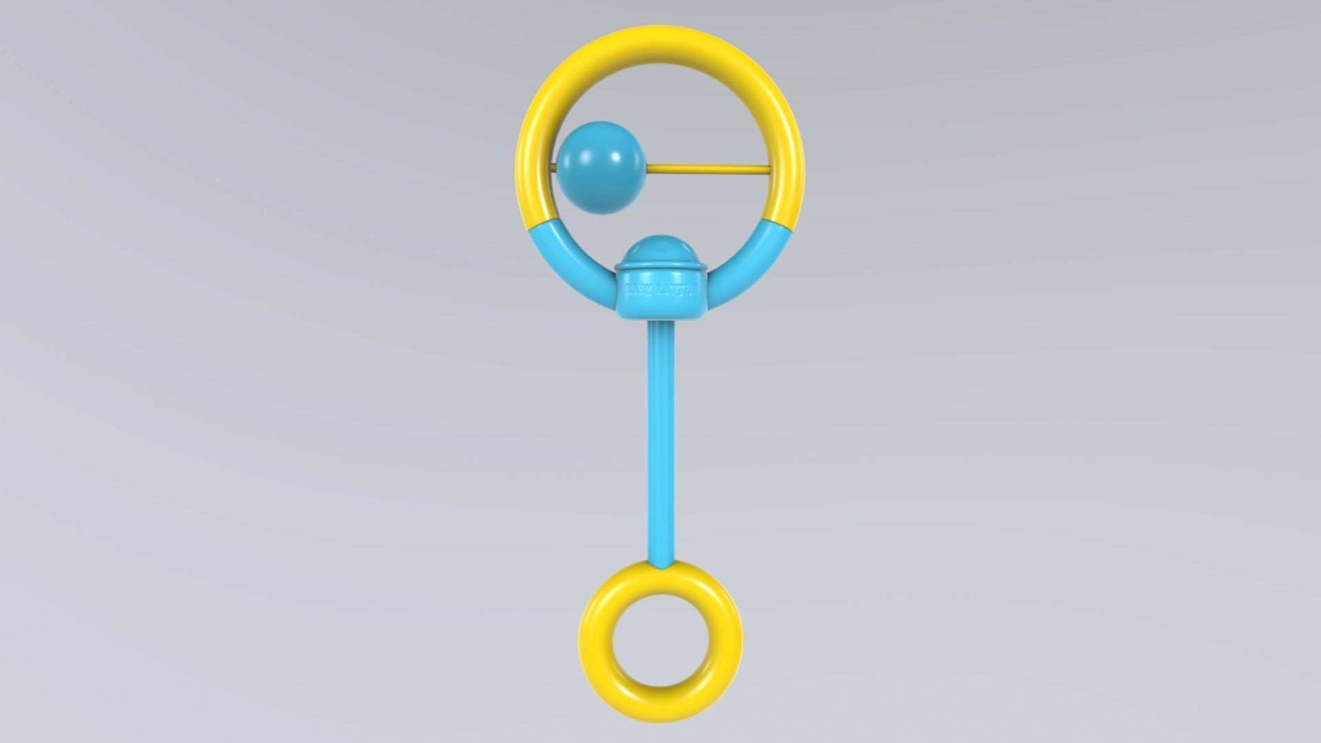 BabyRattle Low-poly 3D model_4