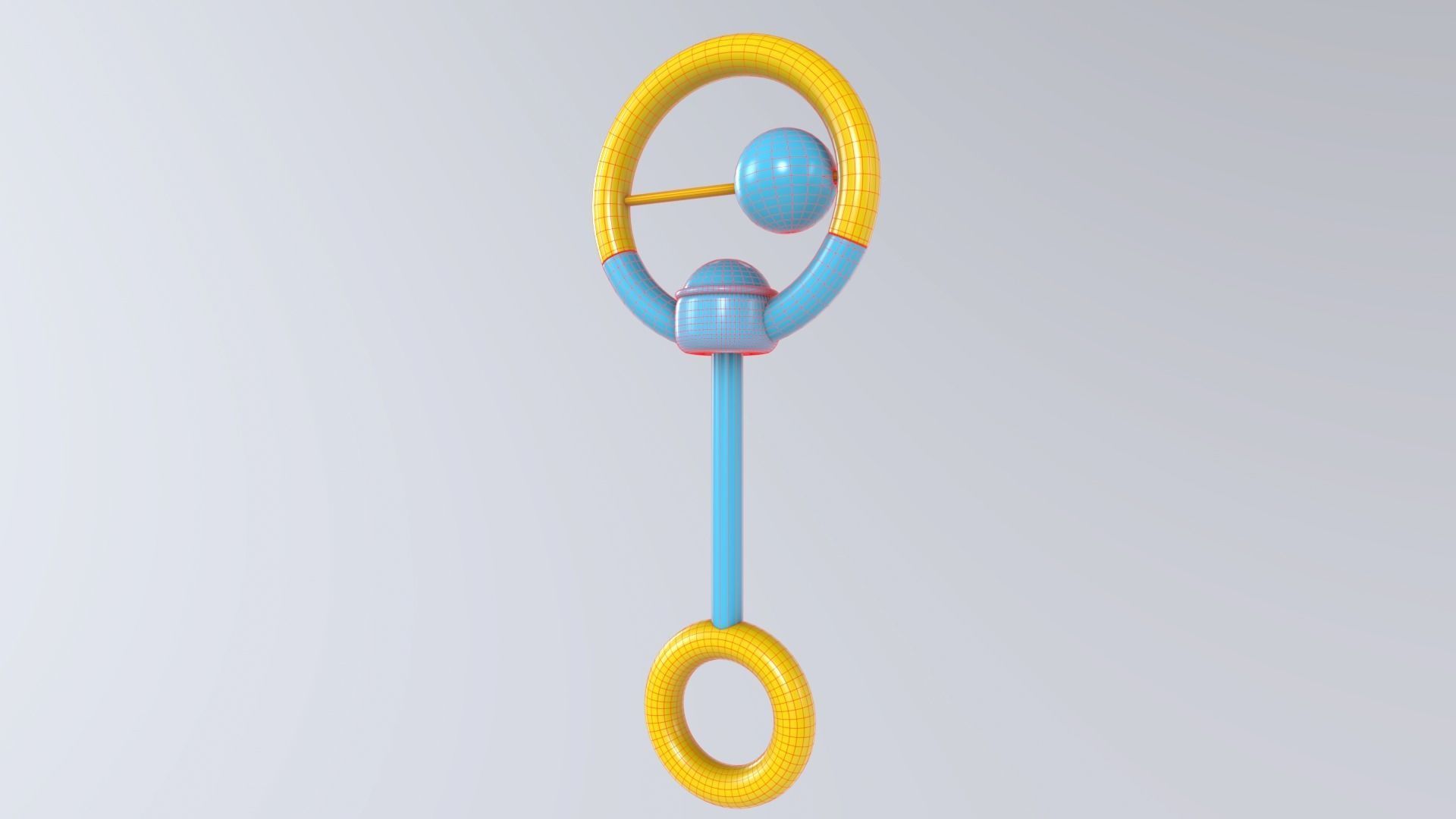BabyRattle Low-poly 3D model_9