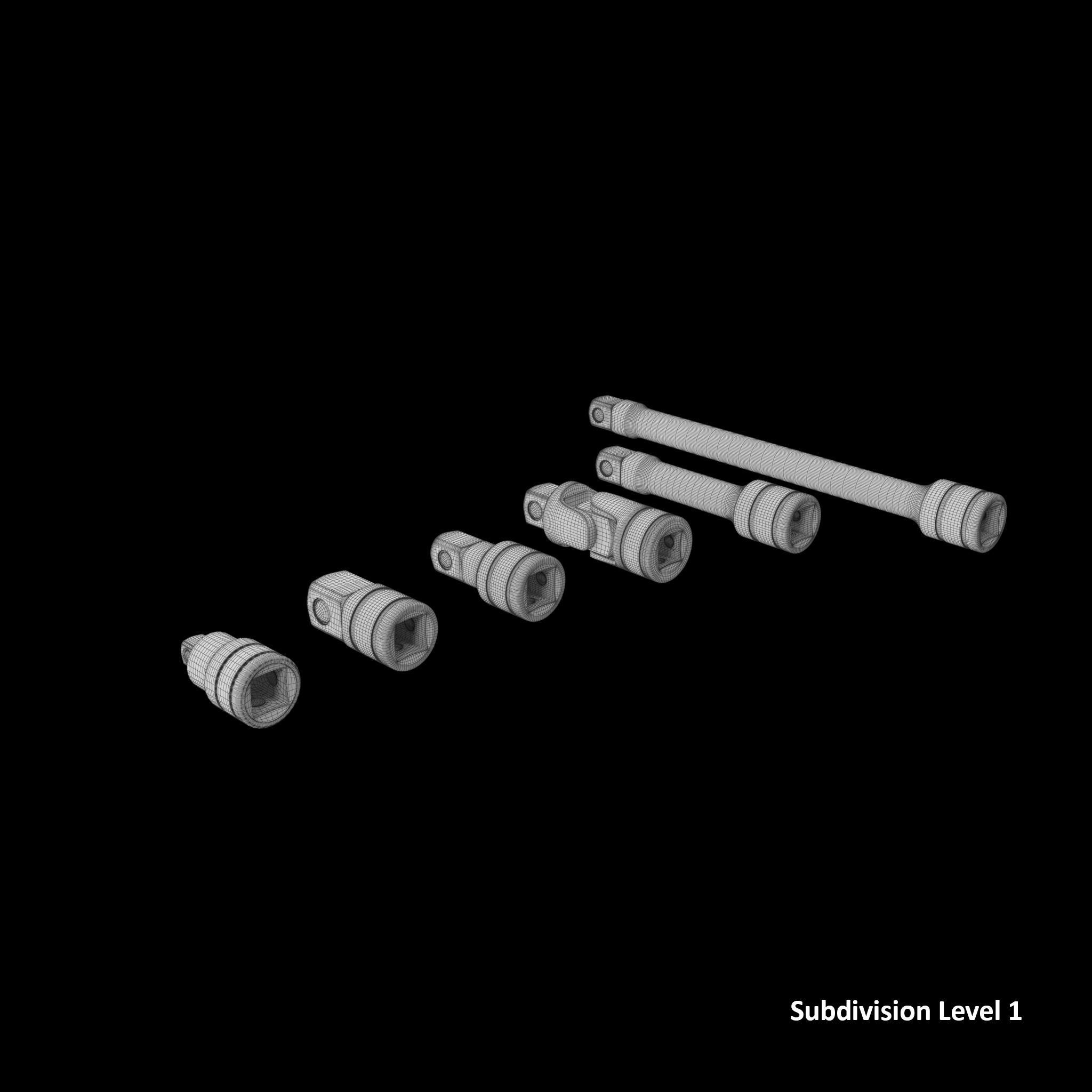 SO Agggl GFAT1E Drive Adaptor Extension Set Low-poly 3D model_11