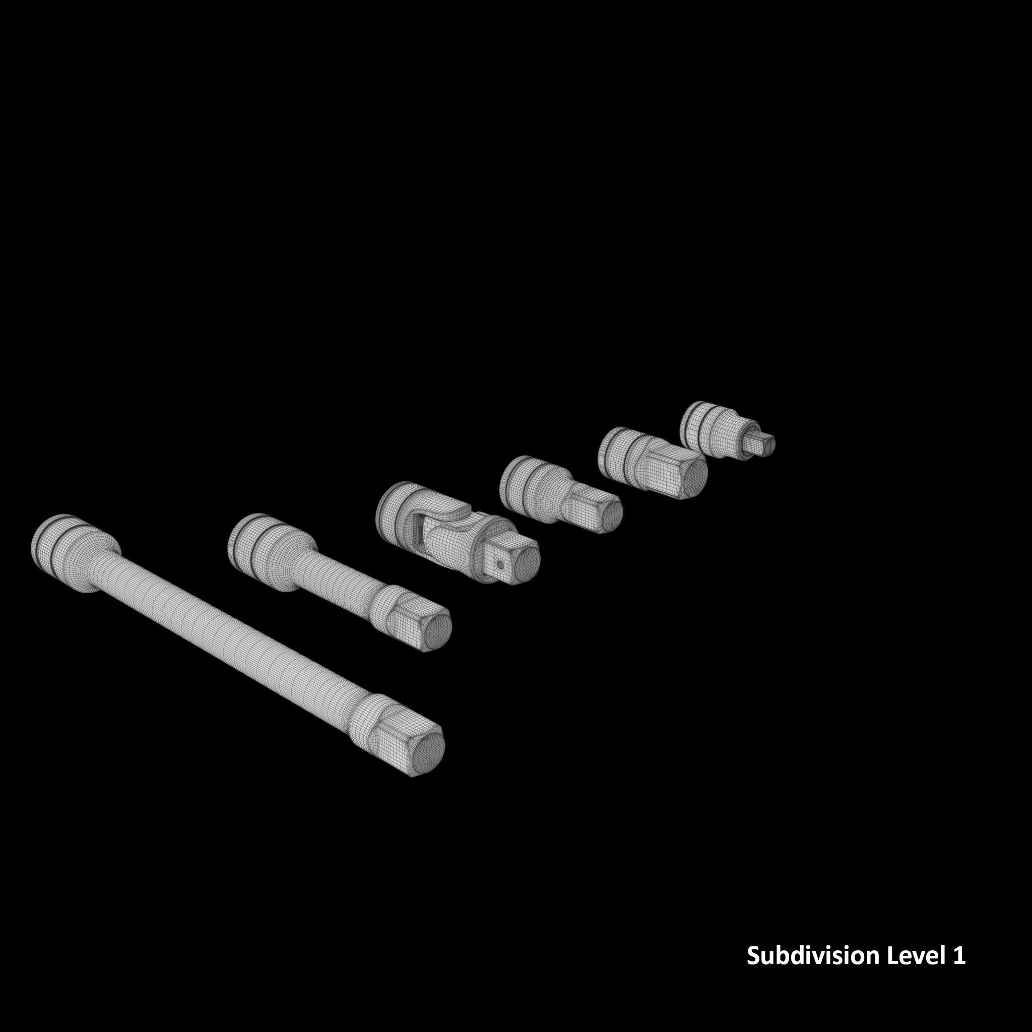 SO Agggl GFAT1E Drive Adaptor Extension Set Low-poly 3D model_13